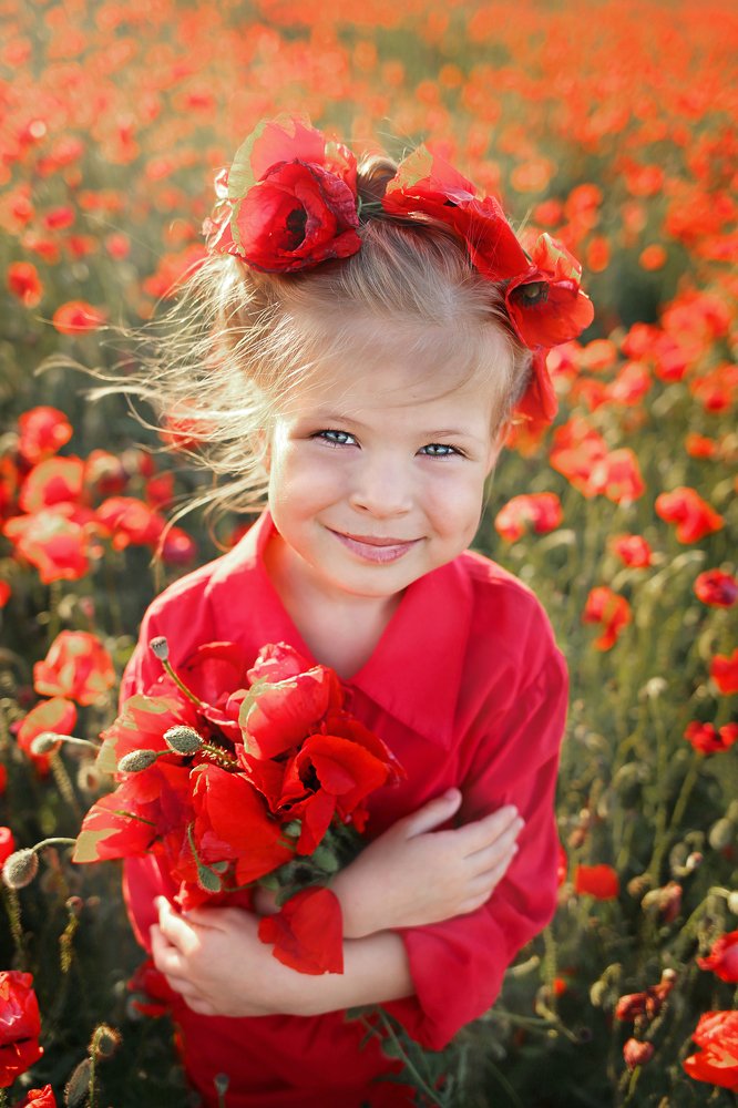 Girl with poppies