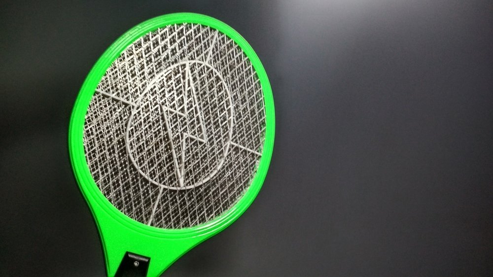Green insect racquet photo