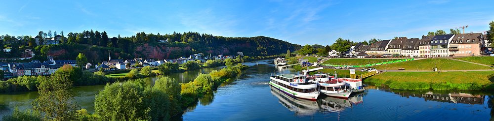 Viewpoint Kaiser-Wilhelm-Bridge; Trier, Mosel-River