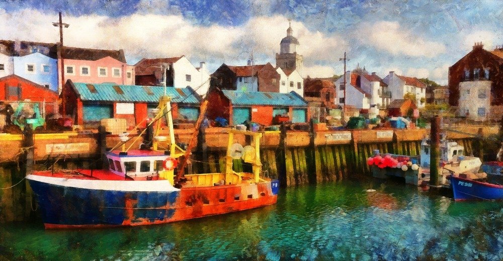 The old harbor. Portsmouth, England