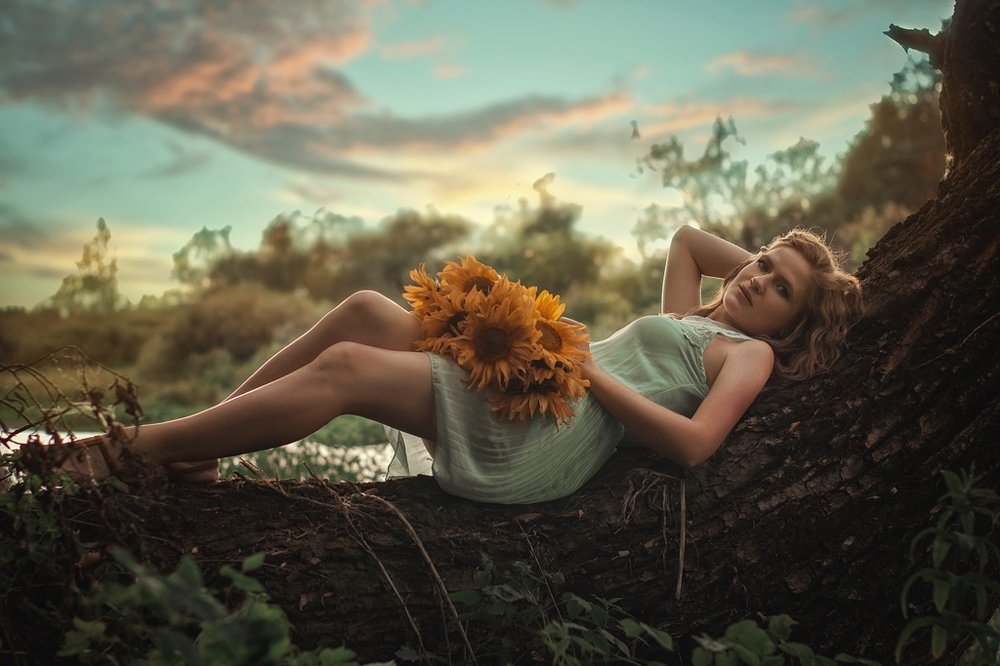 Вечер у пруда