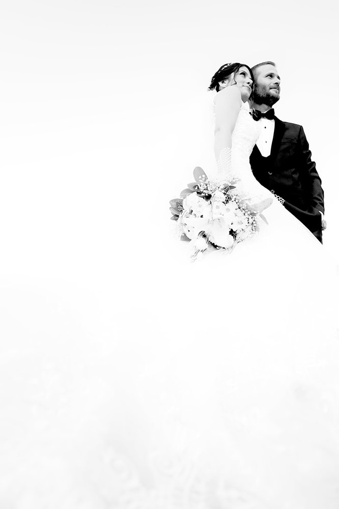 white bride and groom