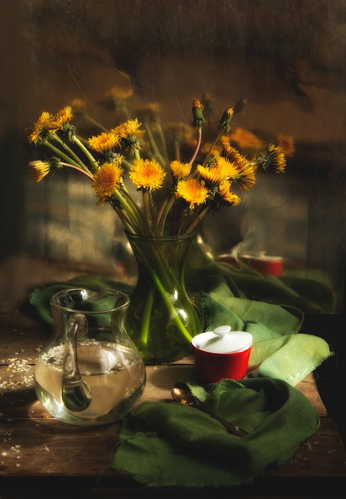 С одуванчиками...