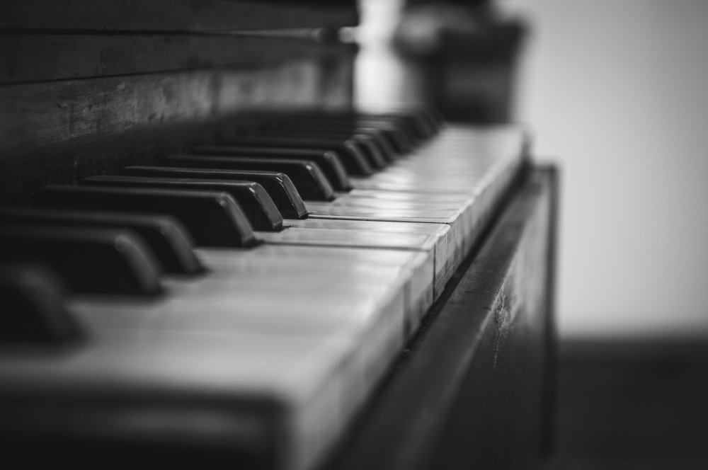 Keys of an old piano