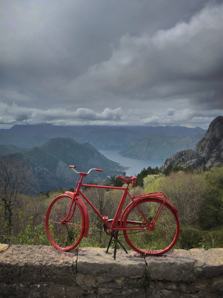The landscape and Red Bike