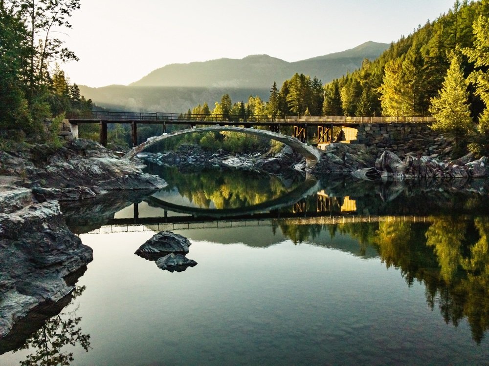A bridge during sunrise