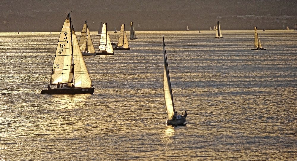 sailing off from the sunset