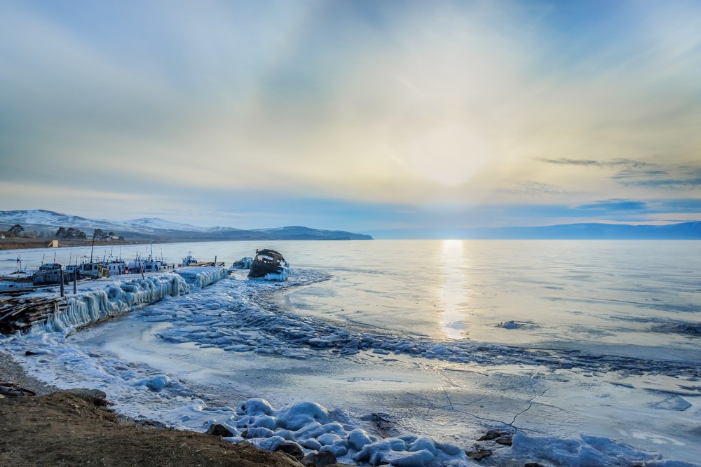 Frozen wharf and Halo