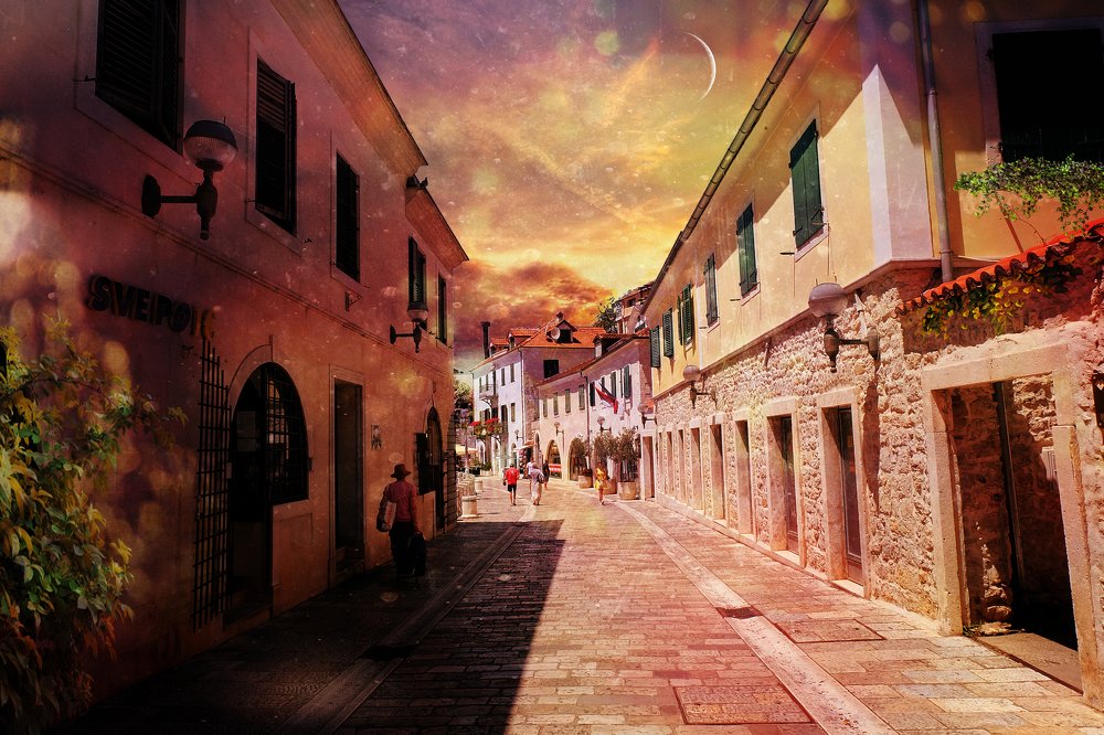Walking down the street