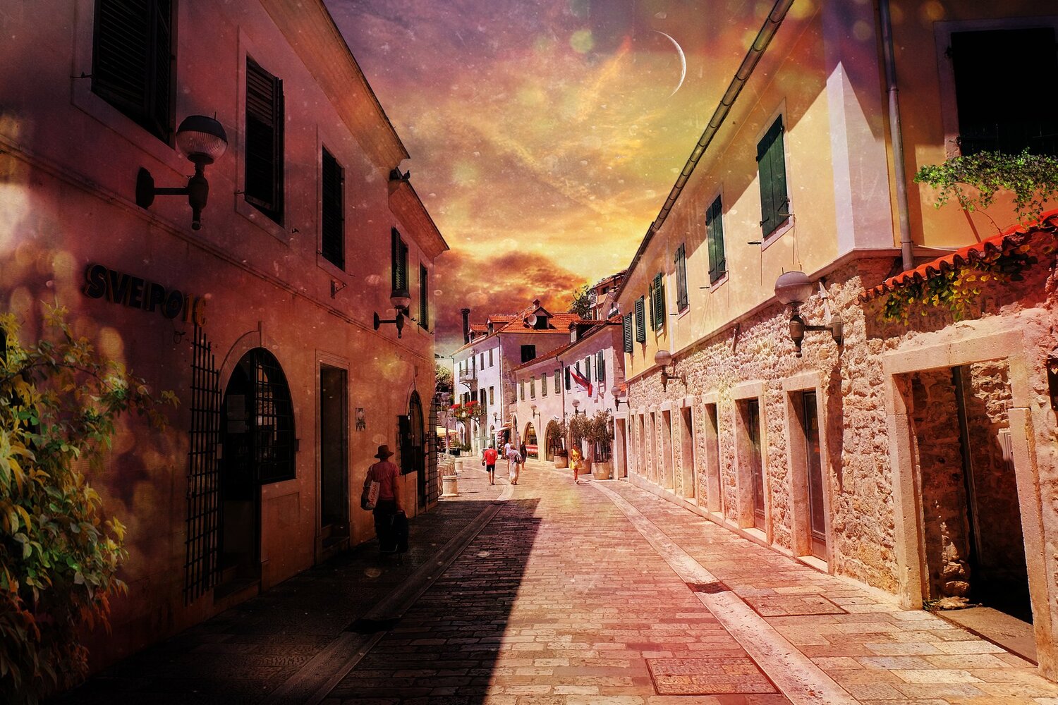 Walking down the street