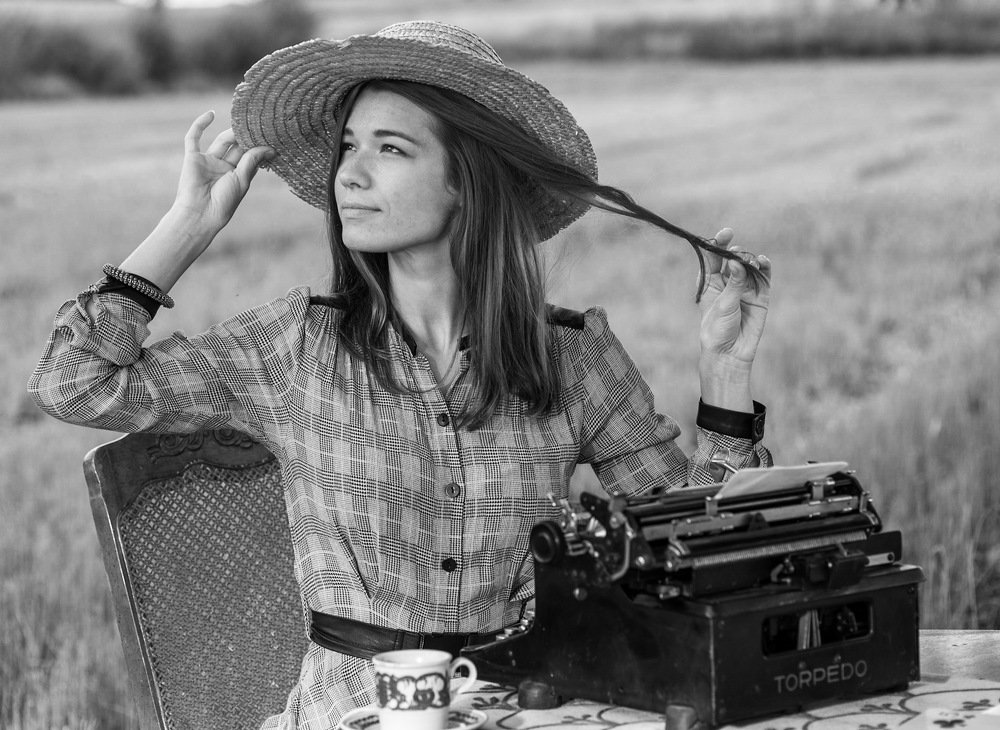 A girl with a typewriter...
