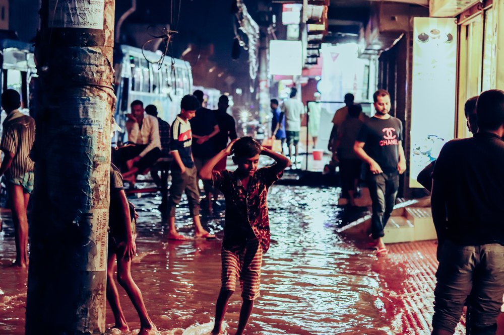 water everywhere in street .