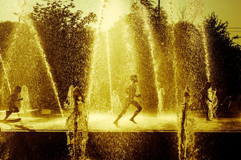 Playing  at the fountain