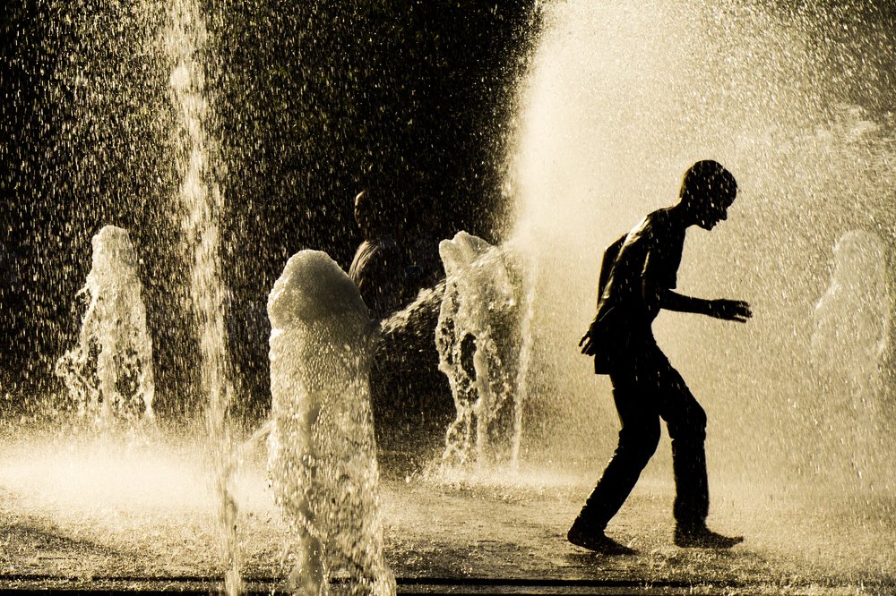 Playing  at the fountain