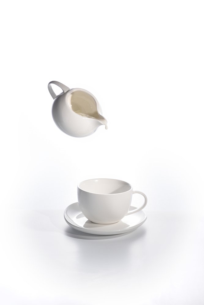 white on white milk in cup