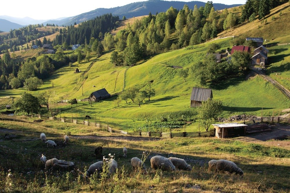Morning in mountain village