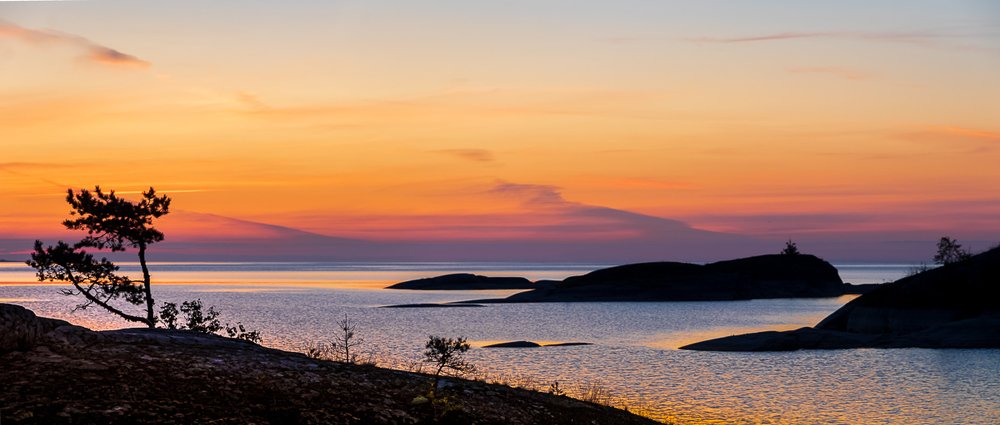 закат на ладоге