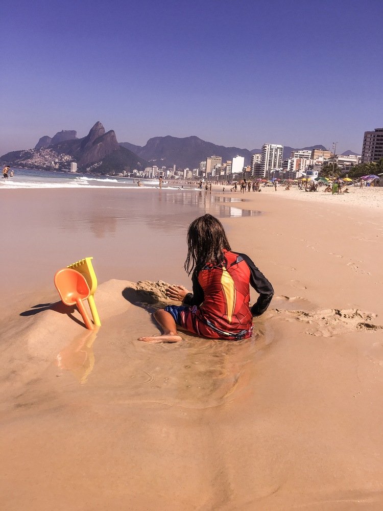 With my toys in the sand...