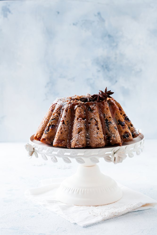 Traditional Christmas fruit cake, pudding.