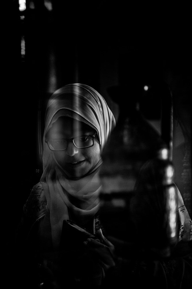 Tourism face in a Museum