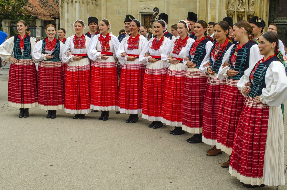 Народный хор на улице Загреба, Хорватия