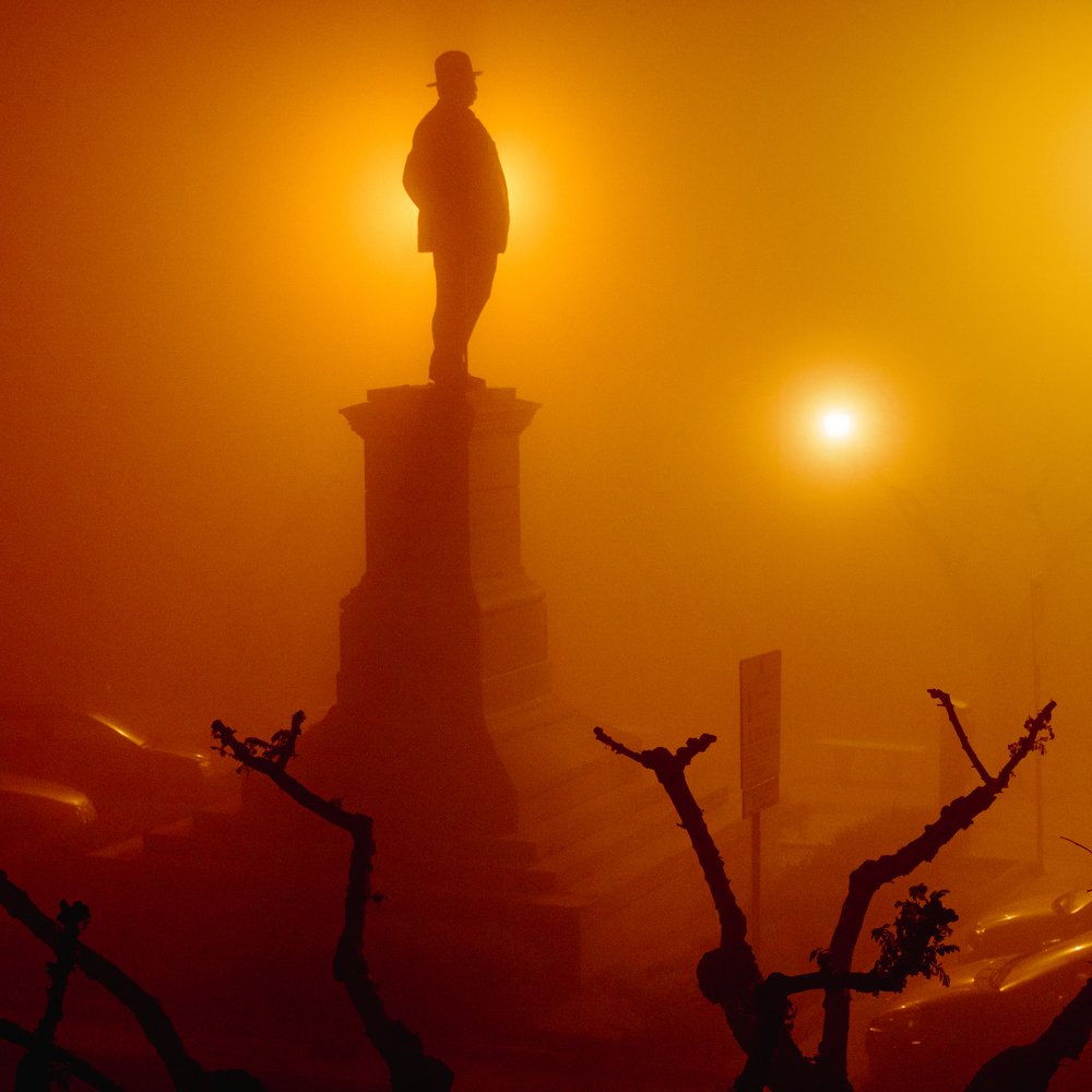 Misty evening in Enna. Sicily.