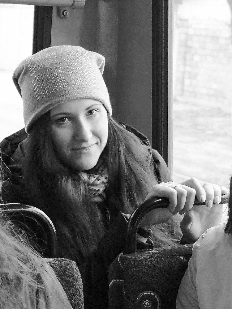 В маршрутке....