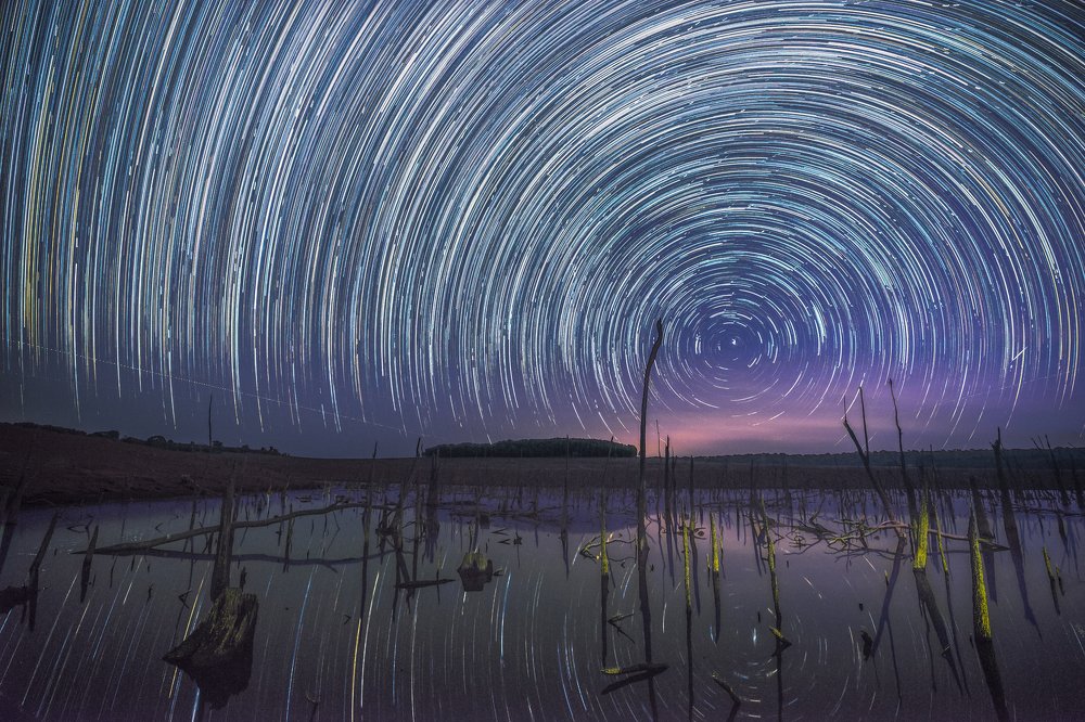 Startrails in the Dead Lake