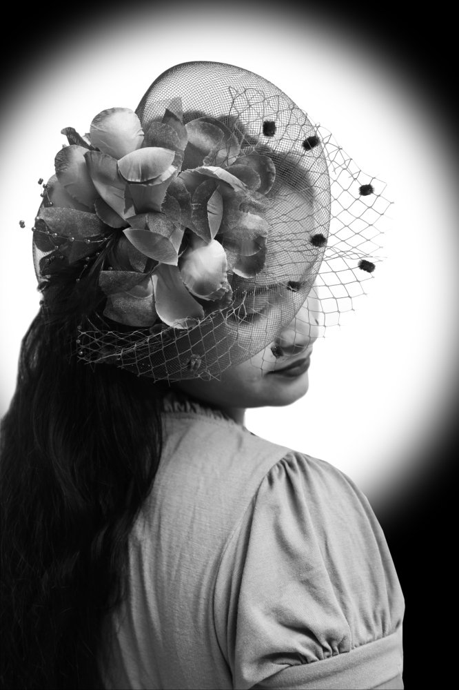 Black and white woman portrait