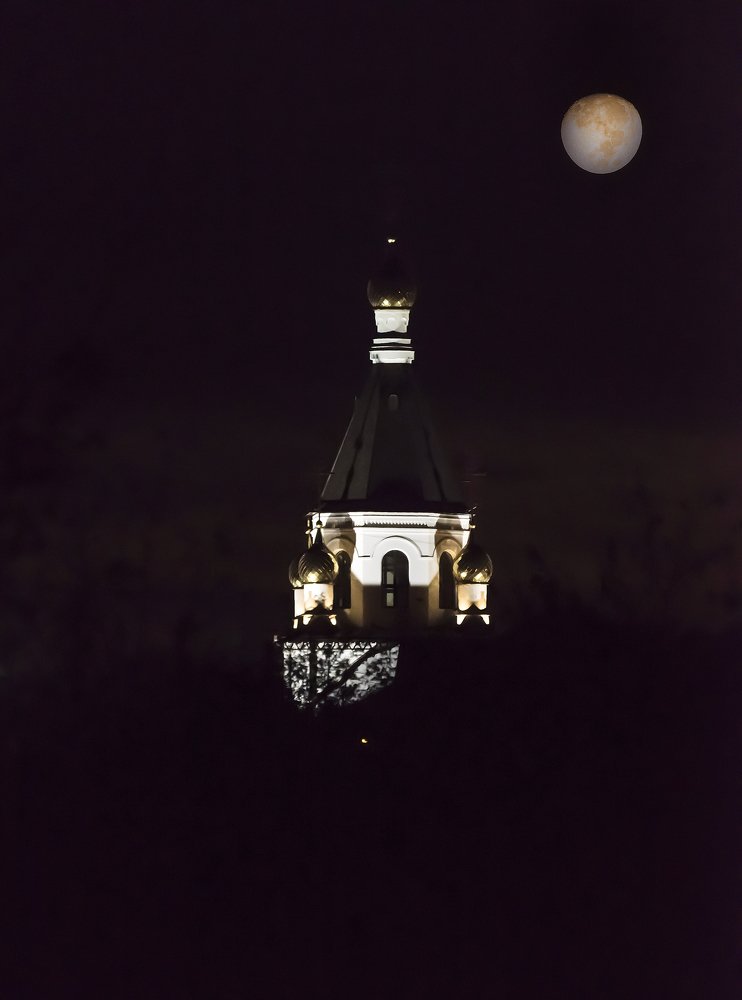 В лунном свете.