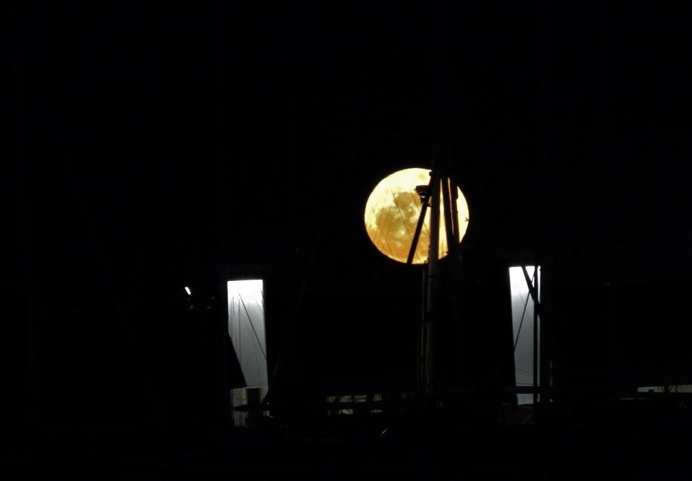 Full moon over the marina