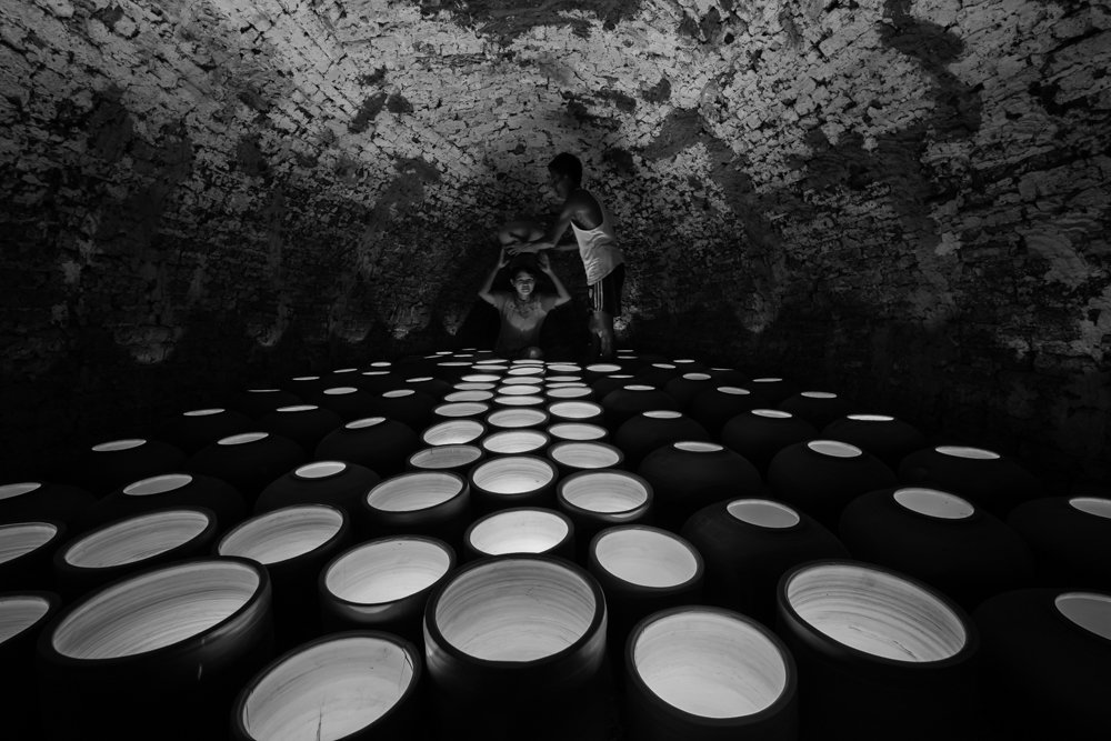 Rows Of Traditional Clay Potteries