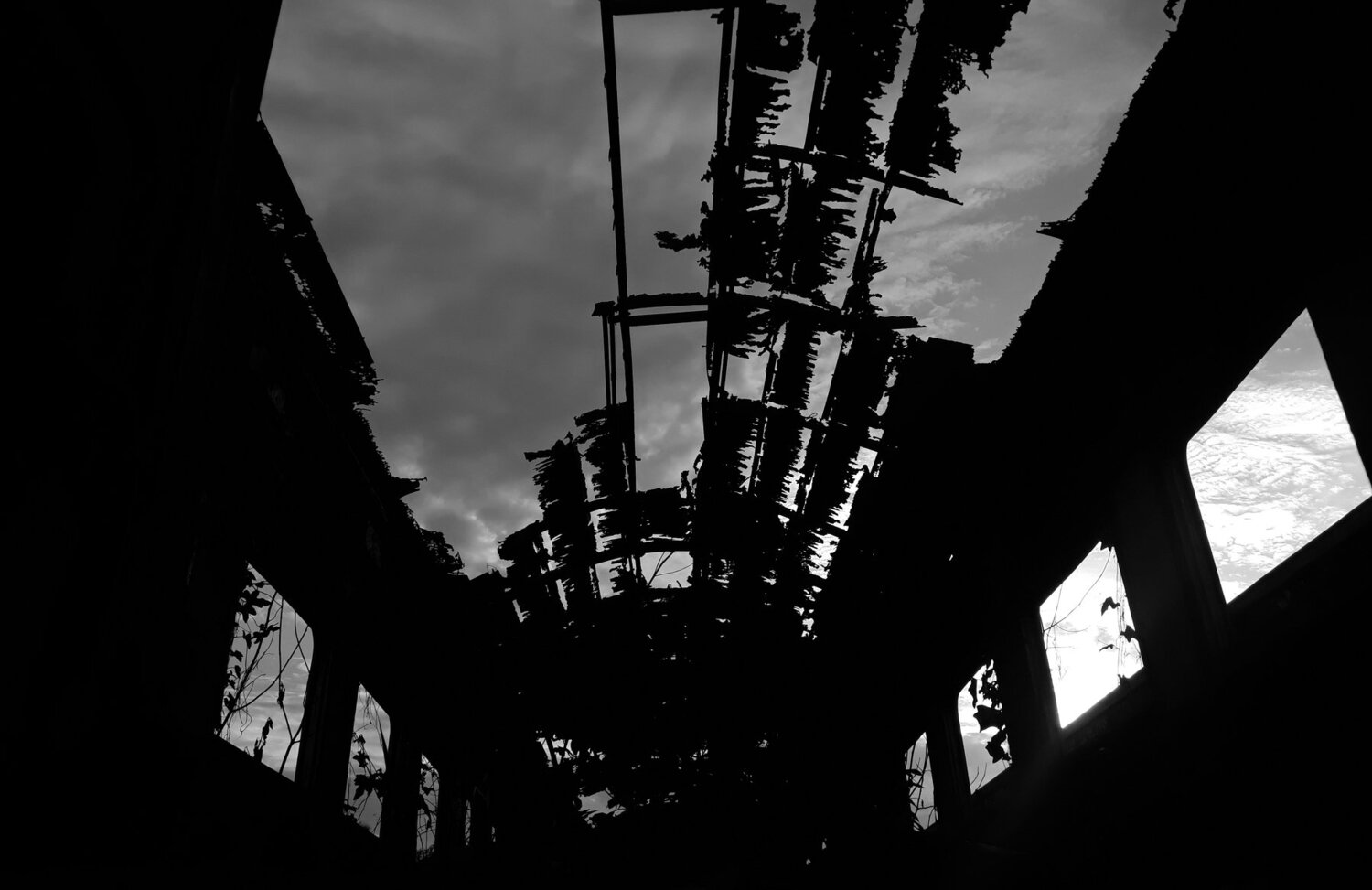 The damaged train