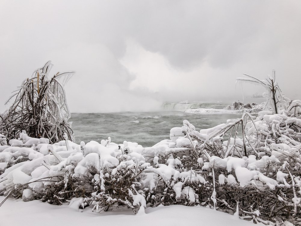 Ice covers everything during a cold winter