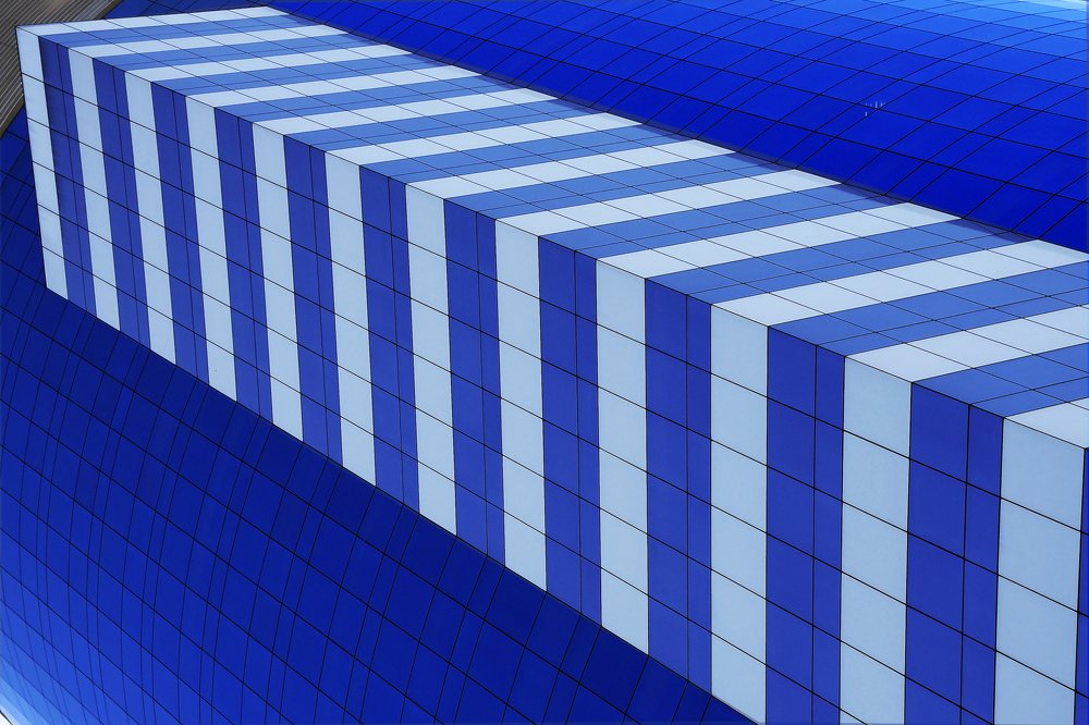 blue lines of a fragmented city