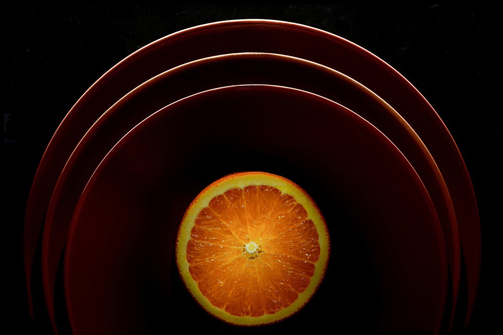 Orange and dishes