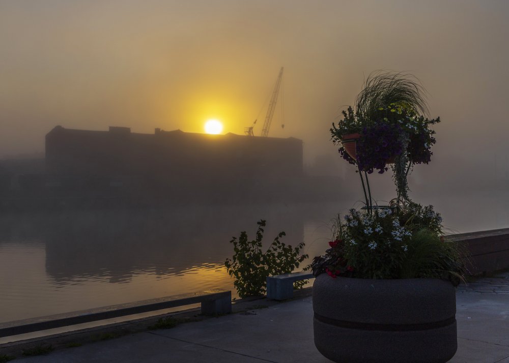 Sunshine rises over town