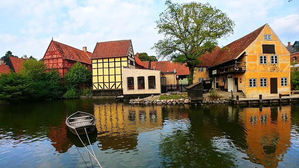 River landscape in Aarhus, Denmark  