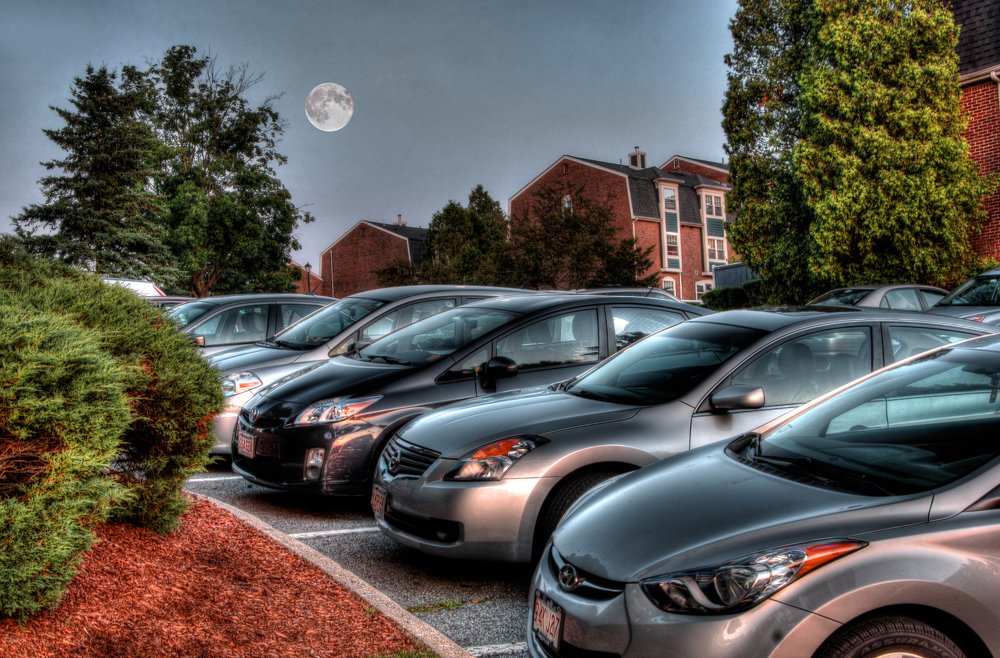 The moon over the city