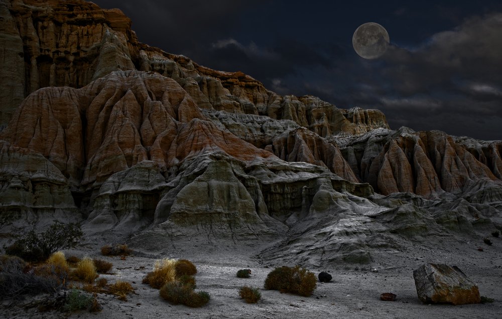 Red Rock Canyon in the moonlight
