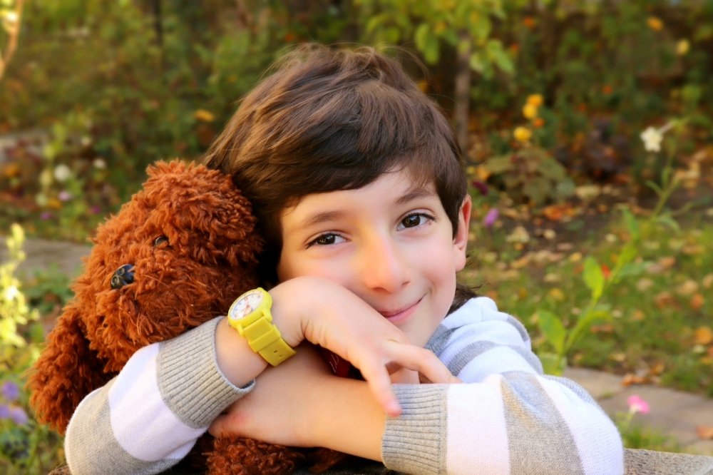 Child with dog
