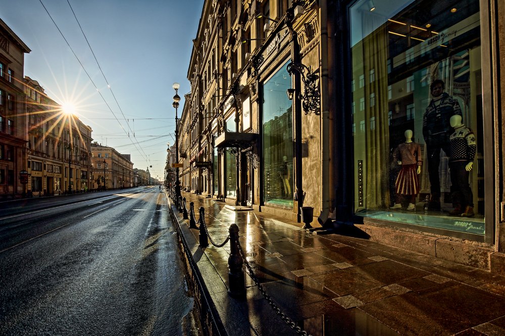 Early morning in the city.