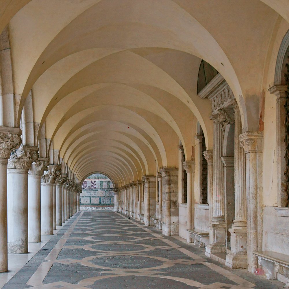 Lower gallery of the Doge's Palace, Venice