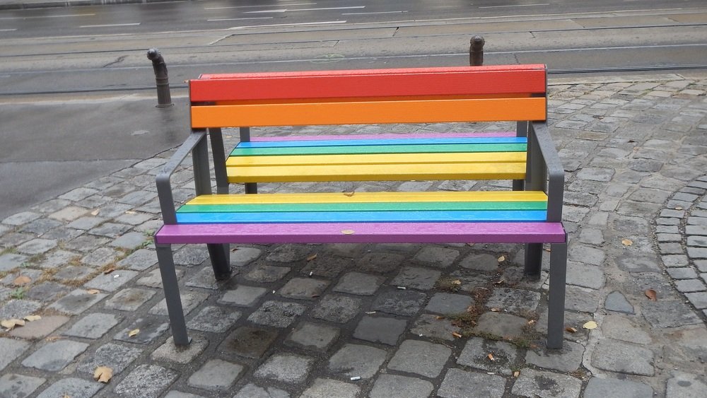 The colourful bench in Vienna.