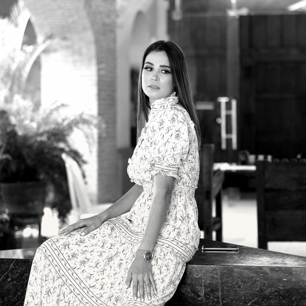 Black and white woman portrait