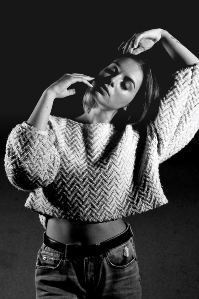 Black and white woman portrait