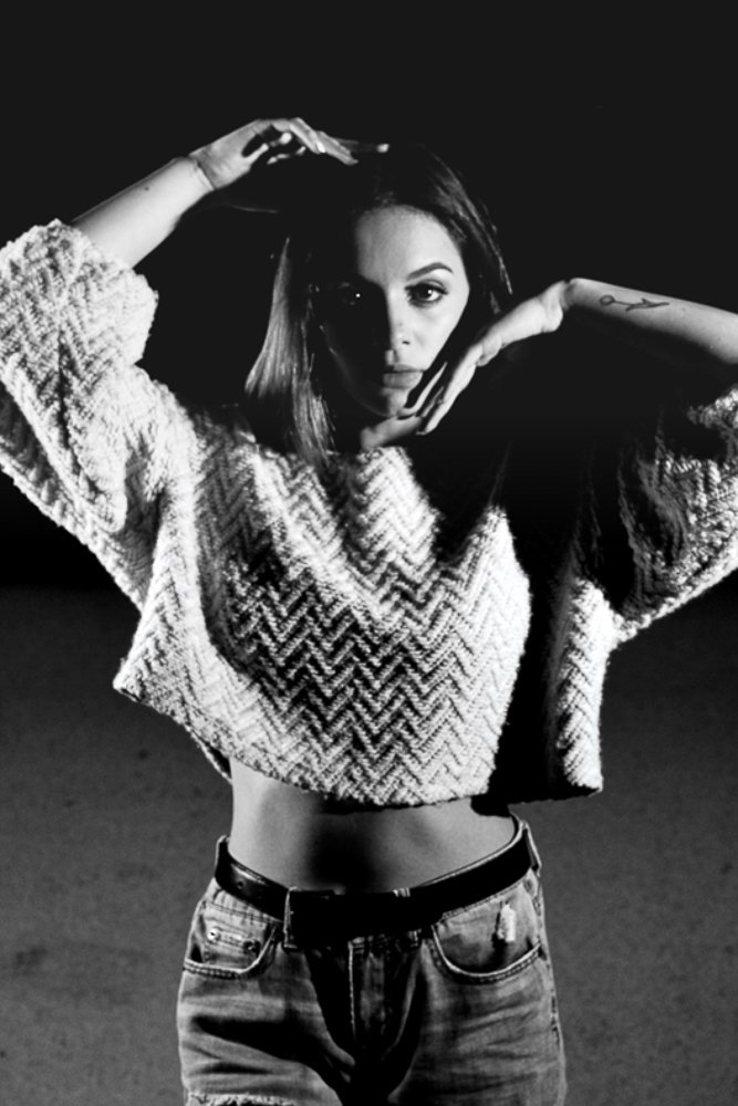 Black and white woman portrait