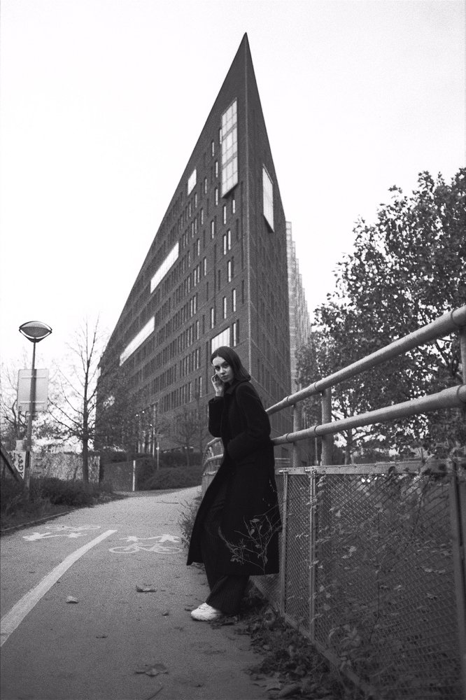 Karina B&W portrait in Prague