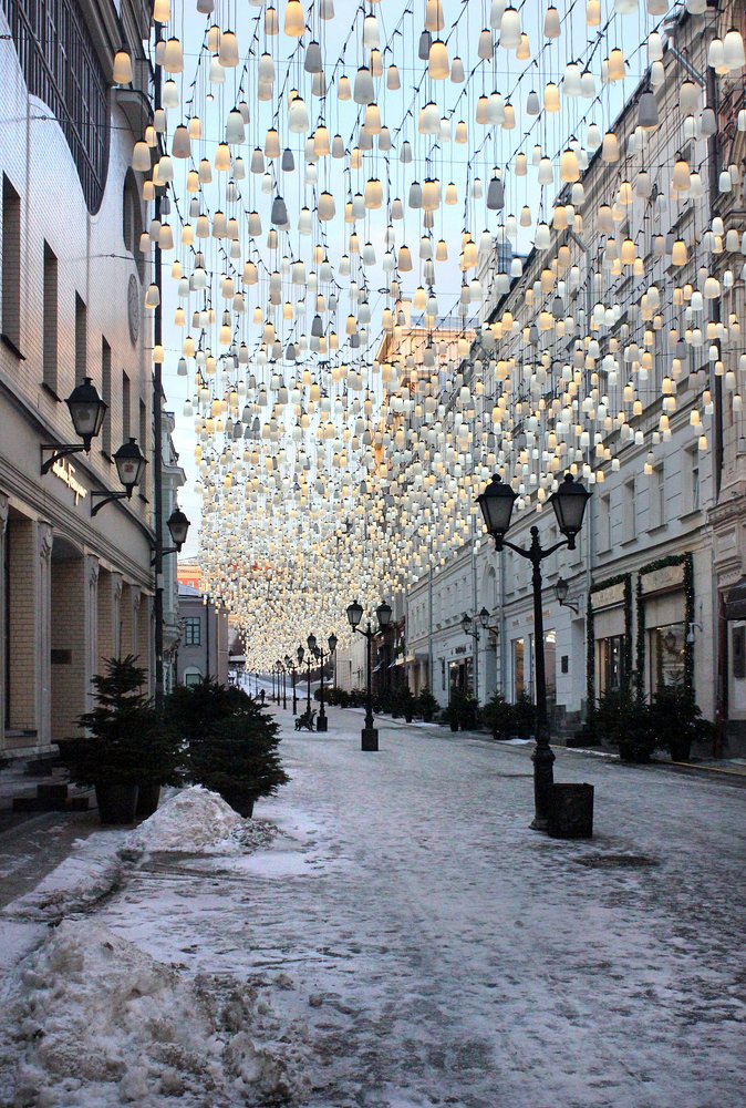 Столешников переулок ранним зимним утром