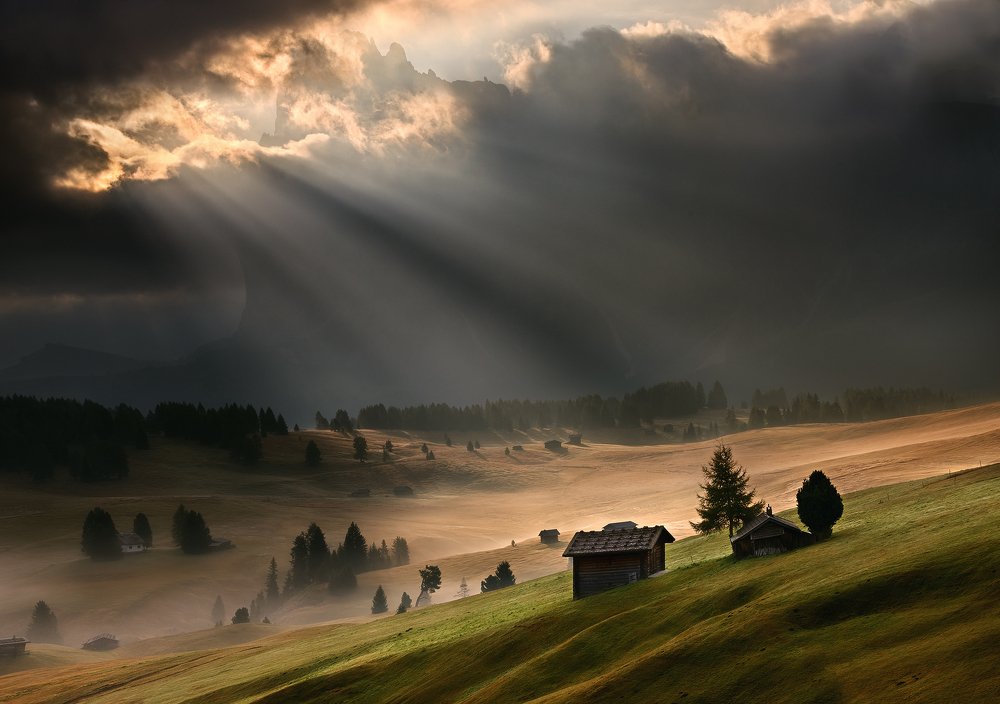 When the Heaven is opening above Alpe Di Siusi.